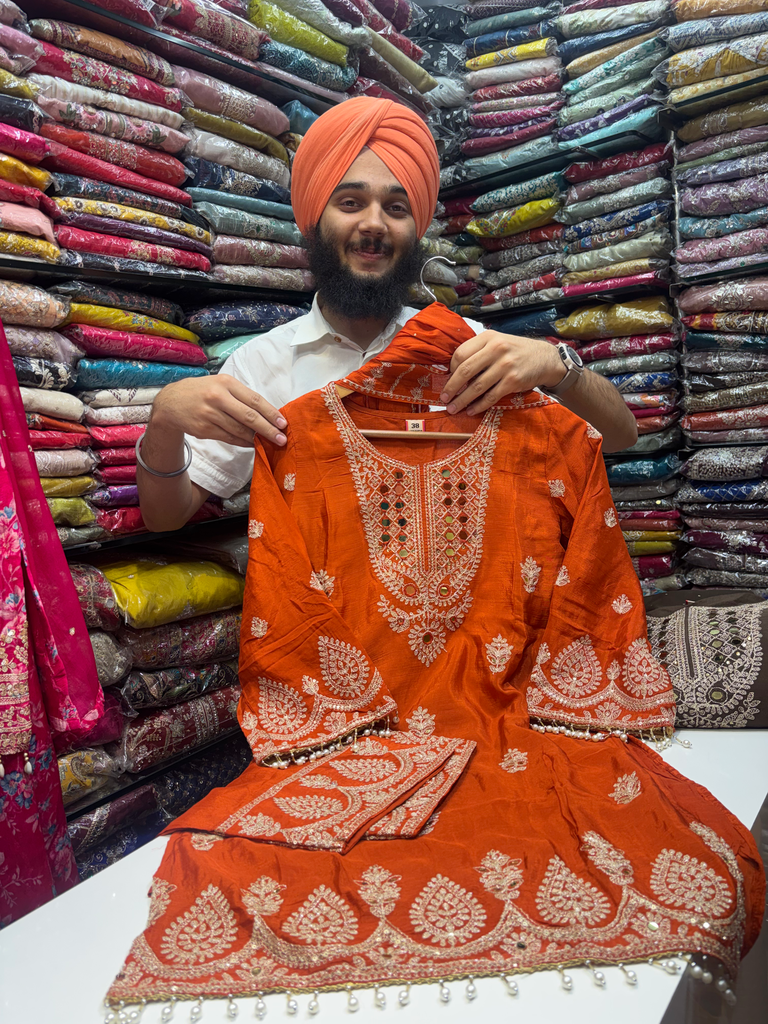 PURE CHINON FARSHI SALWAR SUIT
