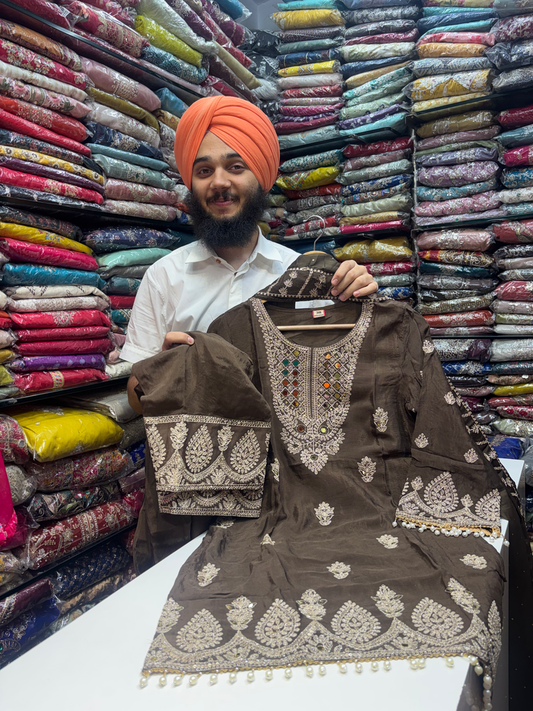 PURE CHINON FARSHI SALWAR SUIT